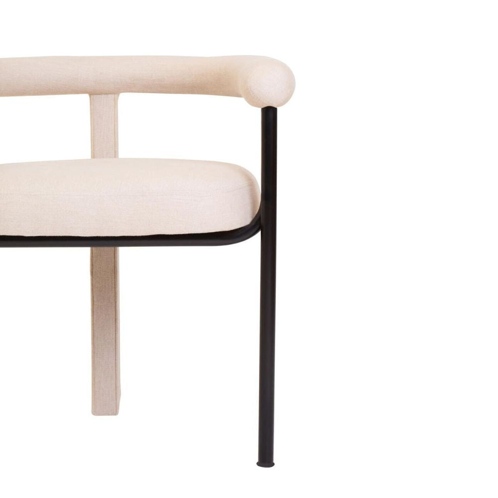 Varenna Cream Linen Dining Chair