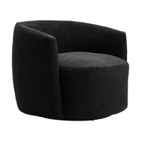 Varese Black Boucle Swivel Lounge Chair
