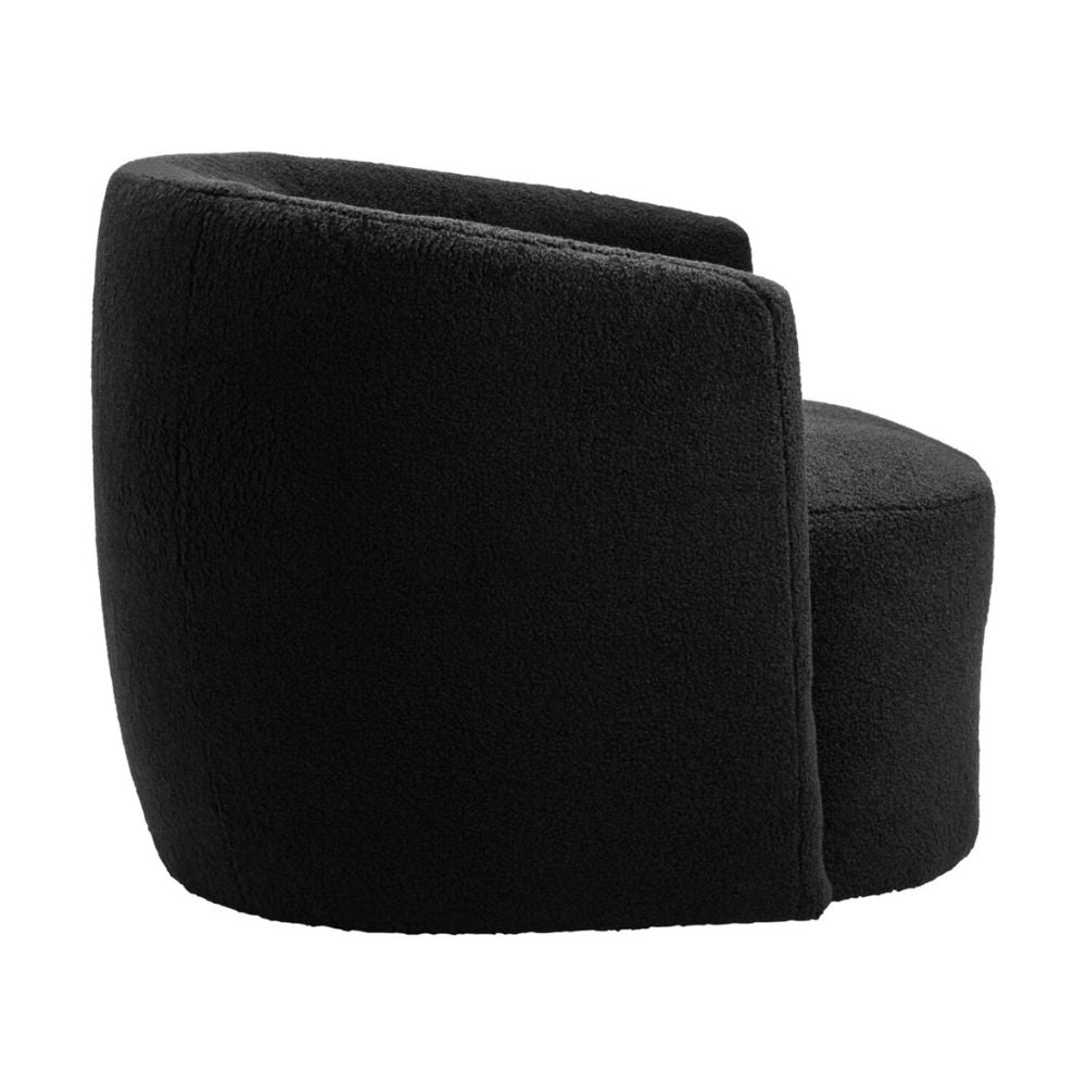 Varese Black Boucle Swivel Lounge Chair