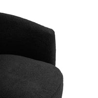 Varese Black Boucle Swivel Lounge Chair
