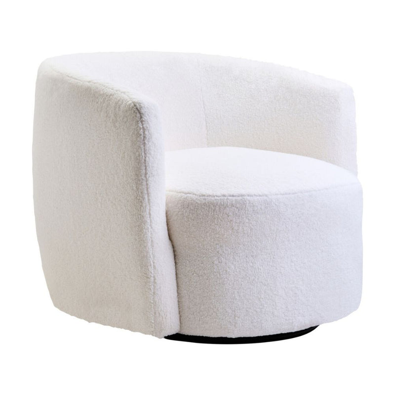 Varese Ivory Boucle Swivel Lounge Chair